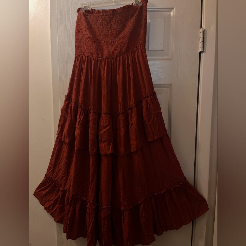 Orange bohemian skirt